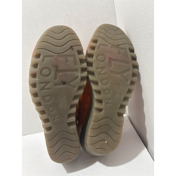 Fly London Womesn Sandals Yala Perforated Suede Peep Toe Wedge size 37 - Picture 5 of 5